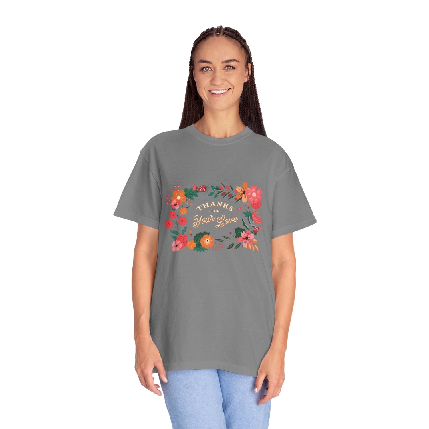 Floral Thank You T-Shirt, Comfortable Gift Tee, Unisex Floral Tee, Casual Style Shirt, Appreciation Day Gift, Everyday Wear Printify