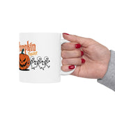 Halloween Skeleton Pumpkin Mug, Cute Coffee Cup, Fall Decor, Funny Gift for Halloween Lovers, Spooky Tea Mug, 11oz and 15oz Size Printify