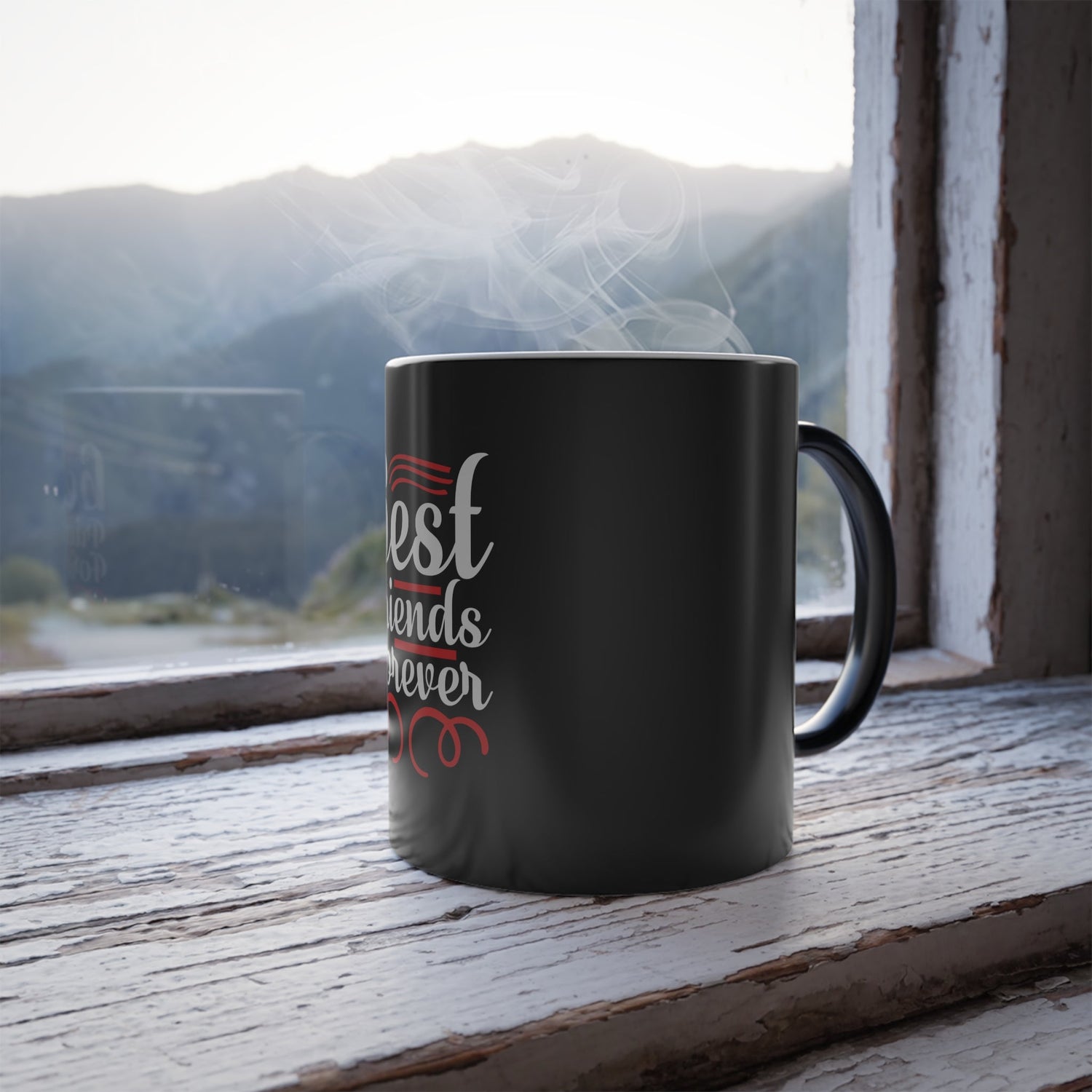 Best Friends Forever Color Morphing Mug - Unique Gift for Friends, Friendship Mug, Fun Coffee Cup, Customizable Drinkware Printify