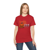 Halloween Skeleton Pumpkin Tee, Spooky Graphic Shirt, Unisex Fall Fashion, Halloween Costume Top, Fun October Apparel Printify