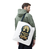 Nightmare Before Coffee Tote Bag, Halloween Tote, Spooky Drink Carrier, Gift for Coffee Lovers, AOP Design Bag Printify