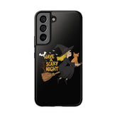Halloween Phone Case, Tough Phone Cover, Scary Night Case, Witch and Cat Design, Perfect for Fall Printify