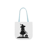 Halloween Witch Canvas Tote Bag, Spooky Treat Bag, Autumn Market Tote, Trick-or-Treat Bag, Gift for Witches, Seasonal Accessories Printify
