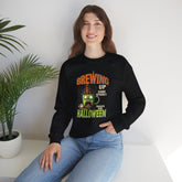 Skull Floral Crewneck Sweatshirt, Unisex Pullover Sweater, Halloween Apparel, Cozy Gift, Trendy Streetwear Printify