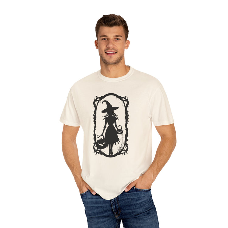 Witchy Garment-Dyed T-Shirt | Halloween Fashion Unisex Tee | Spooky Fall Apparel | Witch Costume Essential Printify