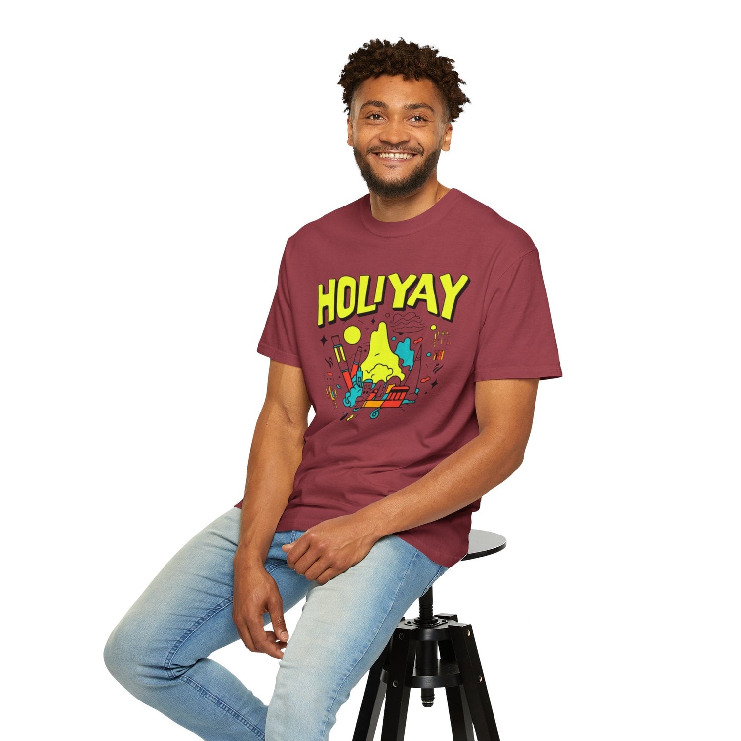 Holi-Yay Graphic T-Shirt, Fun Summer Tee, Unique Gift, Casual Wear, Birthday, Holiday Celebration, Unisex Apparel Printify