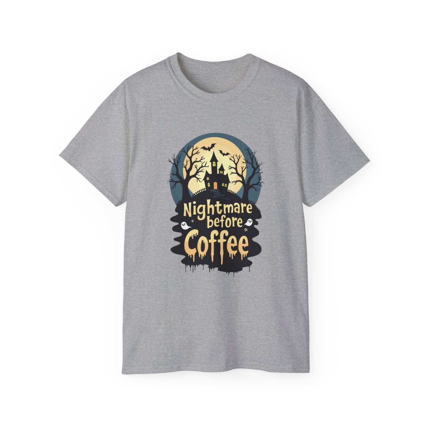 Nightmare Before Coffee Tee, Halloween T-Shirt, Coffee Lover Gift, Spooky Shirt, Unisex Graphic Tee, Autumn Apparel Printify
