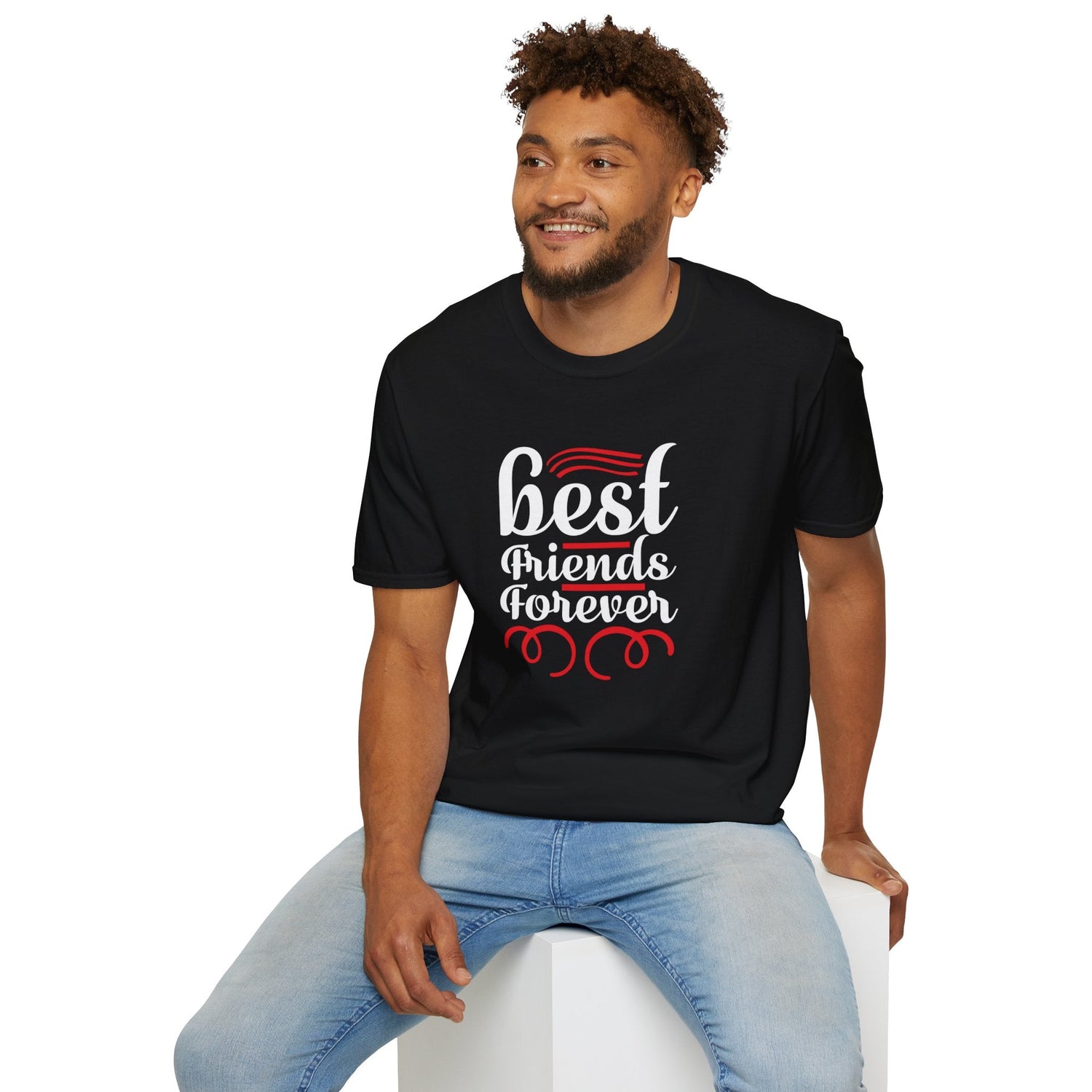 Minimalist Unisex T-Shirt with Red Line Art Design, Casual Wear, Gift for Him/Her, Everyday Style, Modern Graphic Tee, Unique Art Shirt Printify
