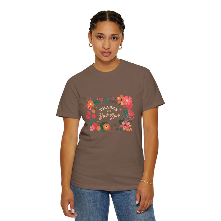 Floral Thank You T-Shirt, Comfortable Gift Tee, Unisex Floral Tee, Casual Style Shirt, Appreciation Day Gift, Everyday Wear Printify