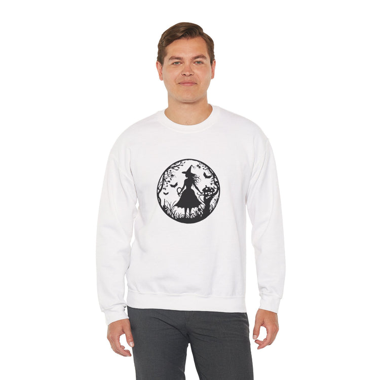 Mystical Forest Crewneck Sweatshirt, Cozy Fall Layering, Gift for Nature Lovers, Halloween Apparel, Unisex Sweatshirt Printify