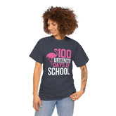 100 Flamingo Days of School Unisex Tee, Fun Classroom Shirt, Back to School Gift, Children&