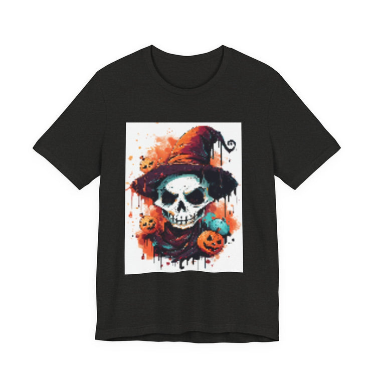 Halloween Skull Graphic Tee, Unisex Short Sleeve T-Shirt, Spooky Apparel, Fall Fashion, Halloween Costume Tee Printify