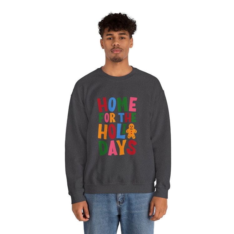 Home for the Holidays Crewneck Sweatshirt, Festive Sweater, Winter Apparel, Christmas Gift, Cozy Holiday Wear Printify