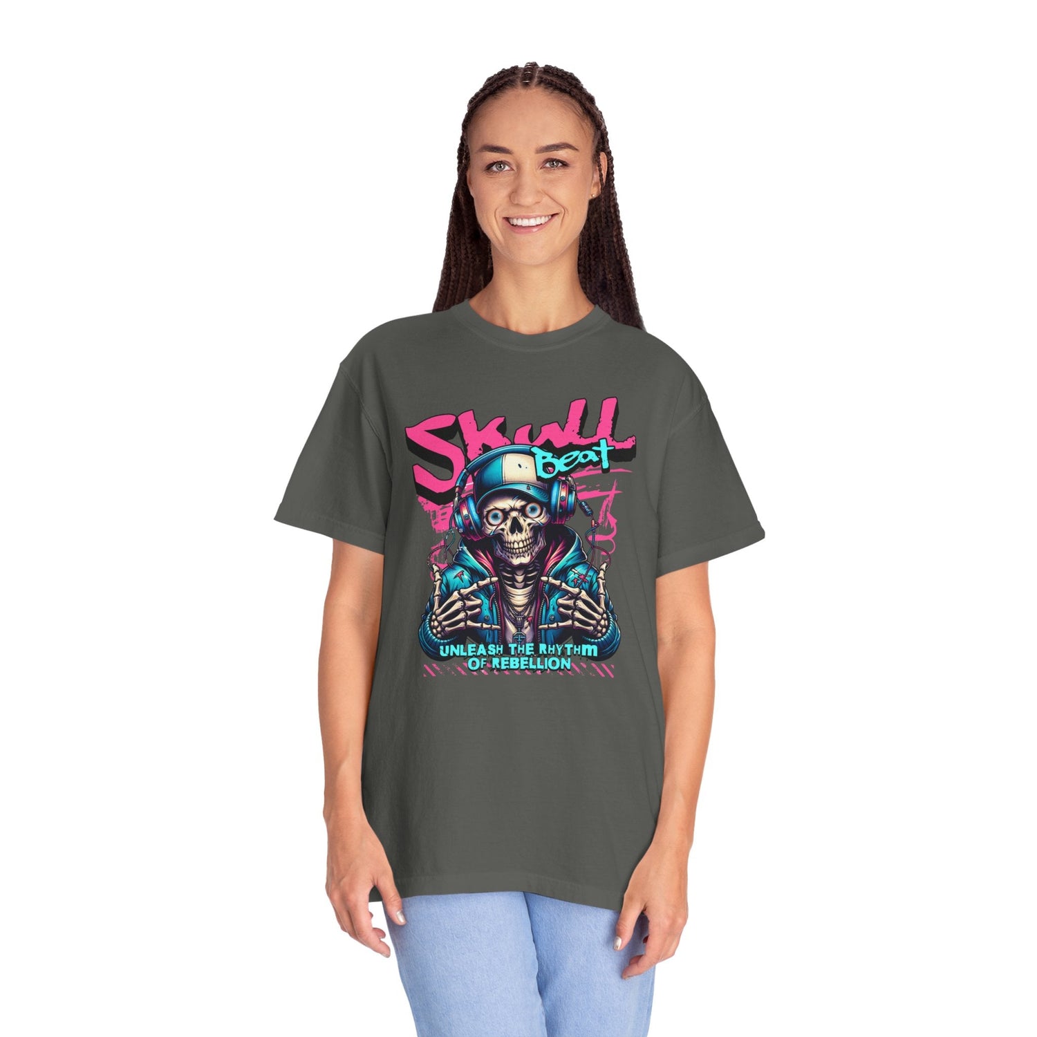 Skull Beat Unisex T-Shirt - Music Lover Graphic Tee, Halloween Costume, Premium Cotton Streetwear Gift for Men & Women, Alternative Fashion Printify