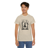 Whimsical Forest Silhouette Tee, Unisex Heavy Cotton T-Shirt, Fall Fashion, Halloween Shirt, Nature Lover Gift Printify