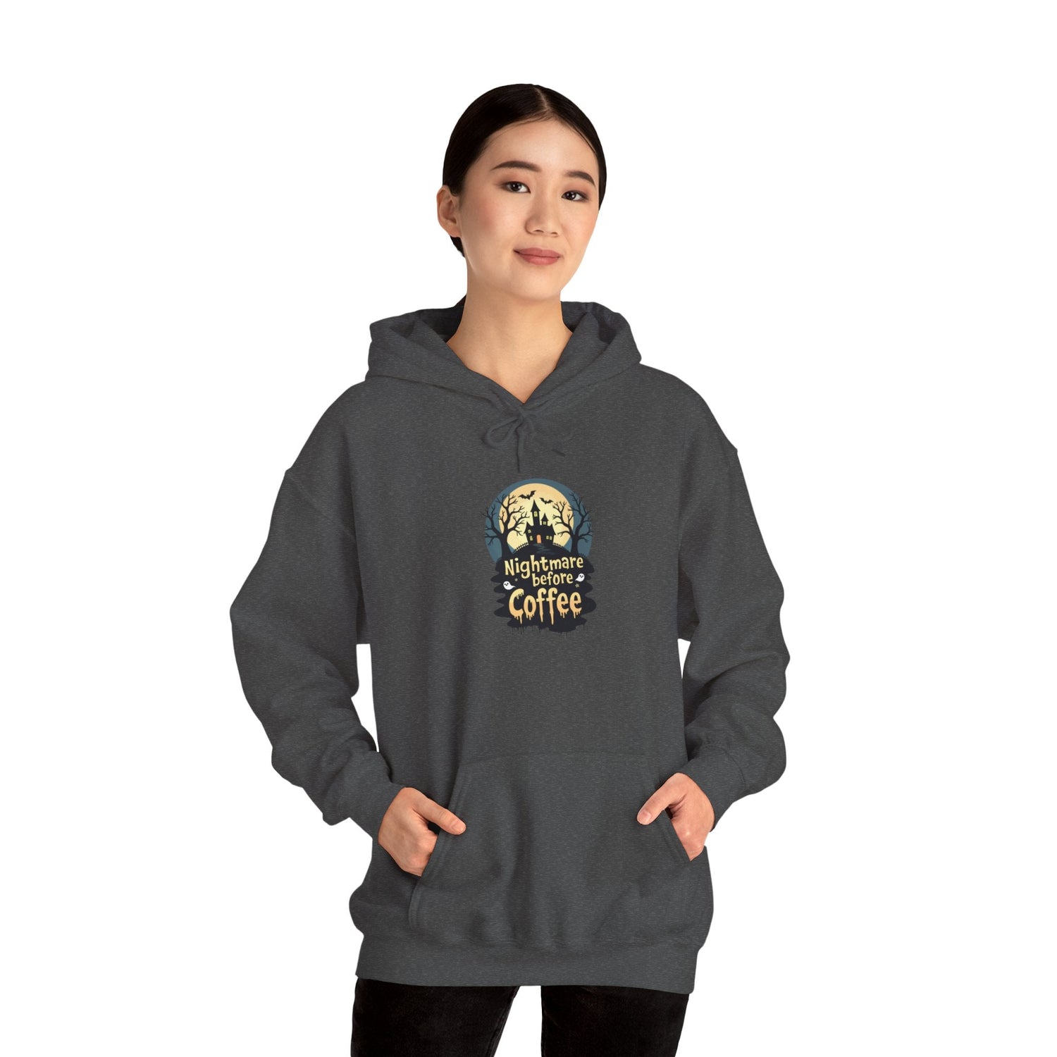 Nightmares before Coffee Hoodie, Cozy Unisex Sweatshirt, Gift for Coffee Lovers, Halloween Apparel, Fall Fashion Statement Printify