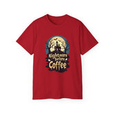 Nightmare Before Coffee Tee, Halloween T-Shirt, Coffee Lover Gift, Spooky Shirt, Unisex Graphic Tee, Autumn Apparel Printify