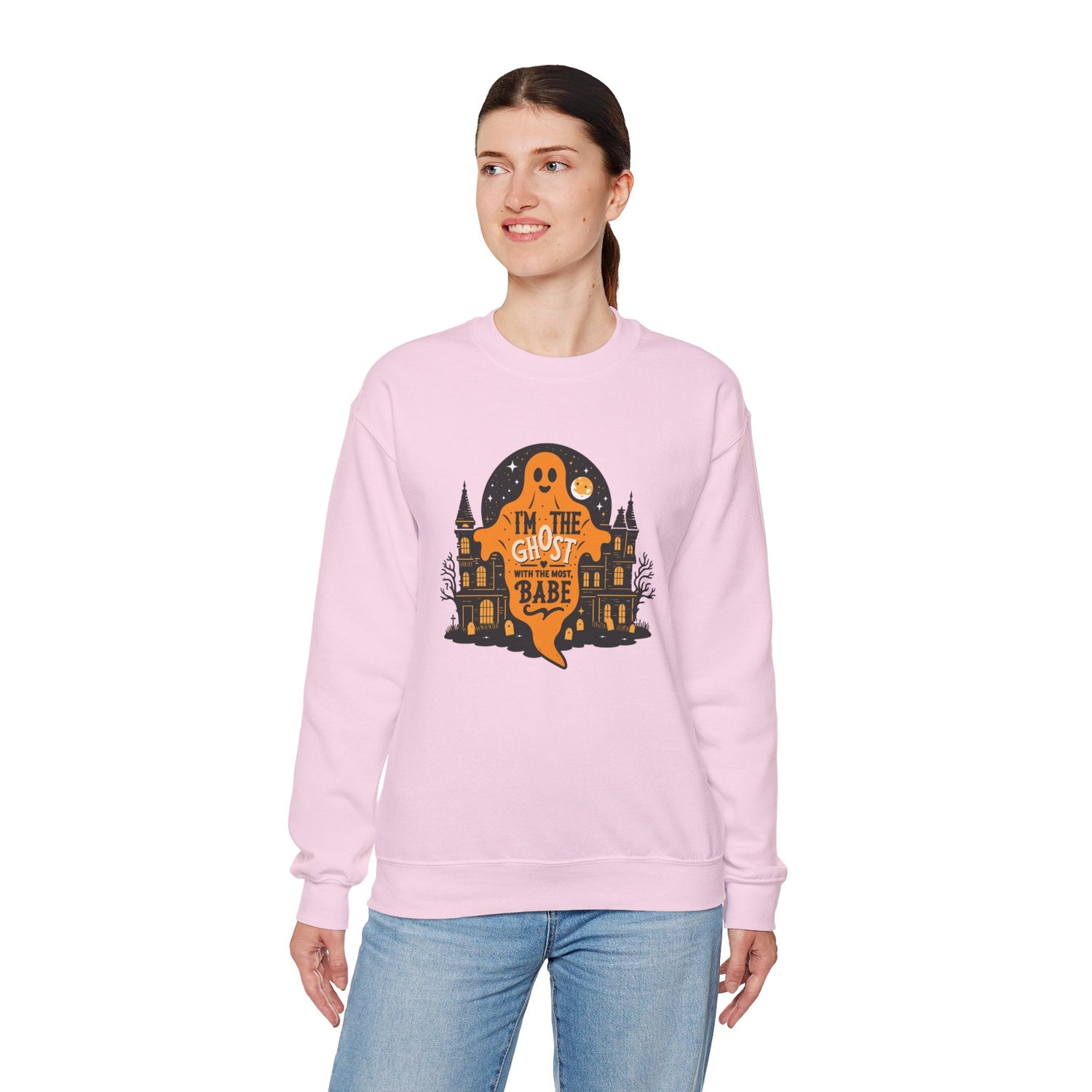 Unisex Halloween Ghost Sweatshirt - Spooky Vibes, Cozy Apparel, Perfect for Fall, Ghost Lover Gift, Halloween Celebration Printify
