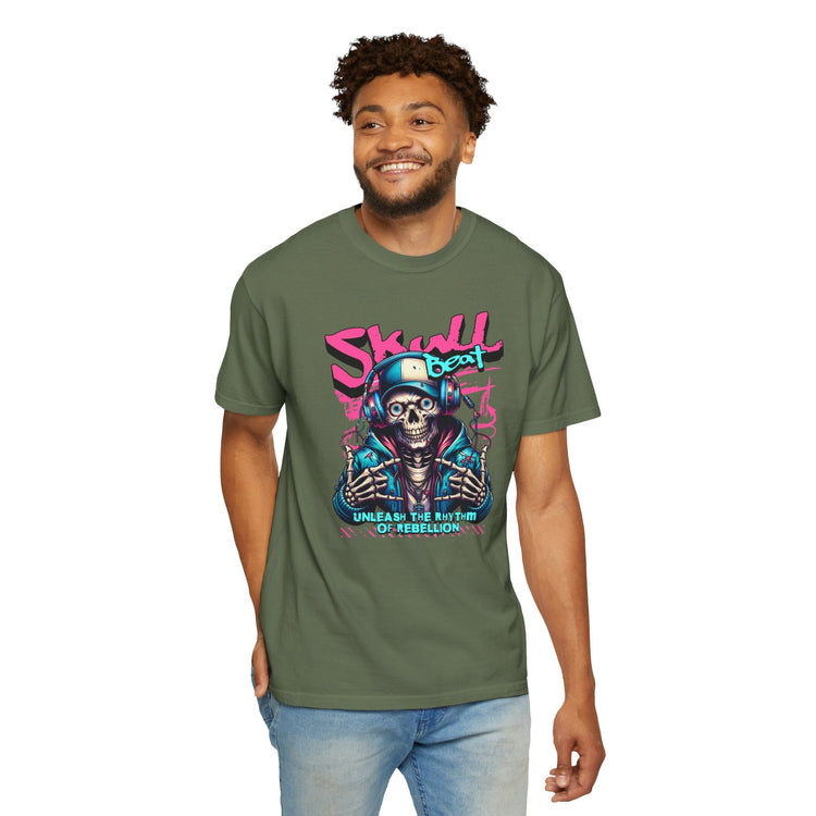 Skull Beat Unisex T-Shirt - Music Lover Graphic Tee, Halloween Costume, Premium Cotton Streetwear Gift for Men & Women, Alternative Fashion Printify
