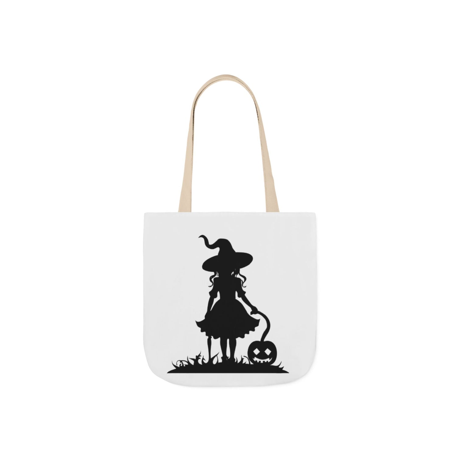 Halloween Witch Canvas Tote Bag, Spooky Treat Bag, Autumn Market Tote, Trick-or-Treat Bag, Gift for Witches, Seasonal Accessories Printify