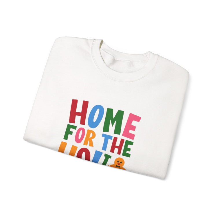Home for the Holidays Crewneck Sweatshirt, Festive Sweater, Winter Apparel, Christmas Gift, Cozy Holiday Wear Printify