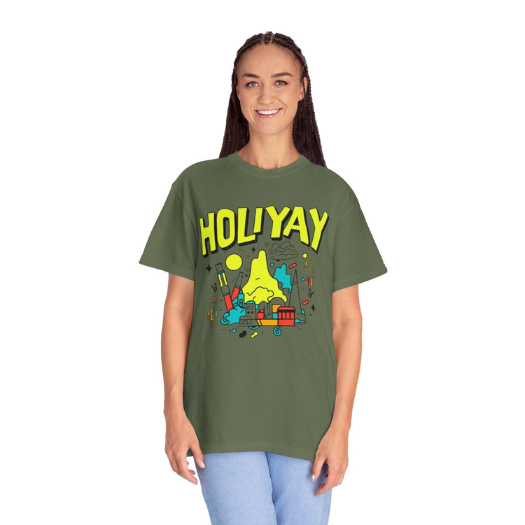 Holi-Yay Graphic T-Shirt, Fun Summer Tee, Unique Gift, Casual Wear, Birthday, Holiday Celebration, Unisex Apparel Printify