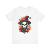 Halloween Skull Graphic Tee, Unisex Short Sleeve T-Shirt, Spooky Apparel, Fall Fashion, Halloween Costume Tee Printify