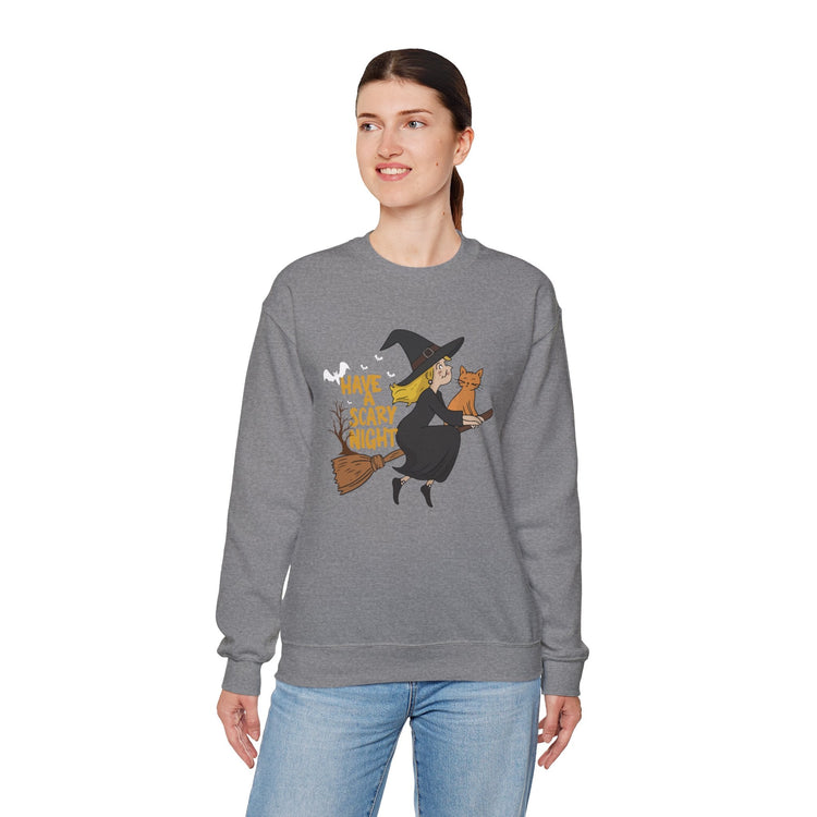 Halloween Witch Sweatshirt, Cozy Crewneck, Unisex Sweater, Spooky Season Apparel, Scary Night Gift, Fall Fashion Printify