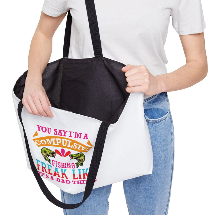 Compulsive Fishing Weekender Tote Bag, Fishing Enthusiast Bag, Summer Tote, Outdoor Adventure Bag, Gift for Anglers Printify