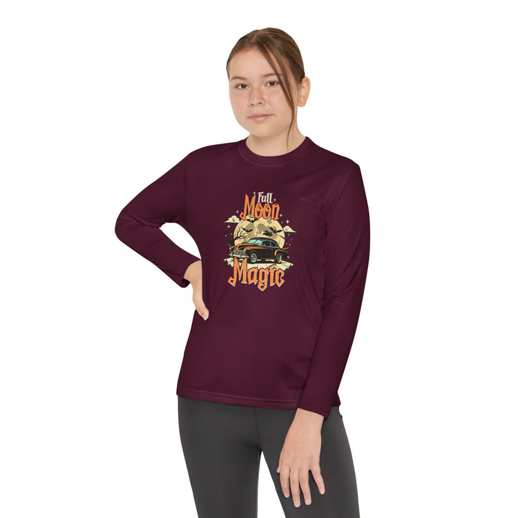 Youth Long Sleeve Competitor Tee - Vibrant Graphic Tee for Kids, Perfect for Casual Outings, Halloween, Parties, Everyday Wear, Unique [...] Printify