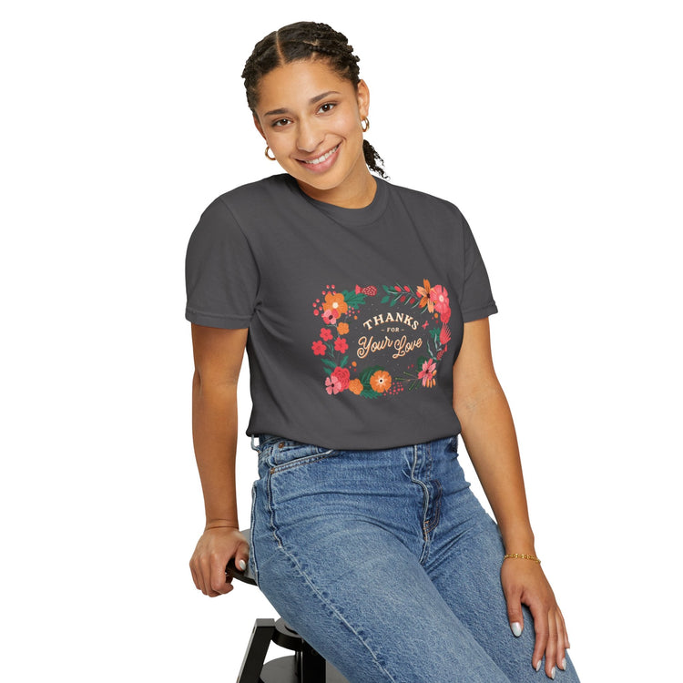 Floral Thank You T-Shirt, Comfortable Gift Tee, Unisex Floral Tee, Casual Style Shirt, Appreciation Day Gift, Everyday Wear Printify