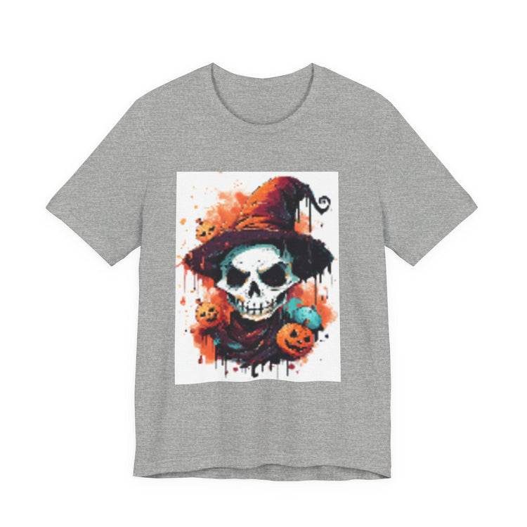 Halloween Skull Graphic Tee, Unisex Short Sleeve T-Shirt, Spooky Apparel, Fall Fashion, Halloween Costume Tee Printify