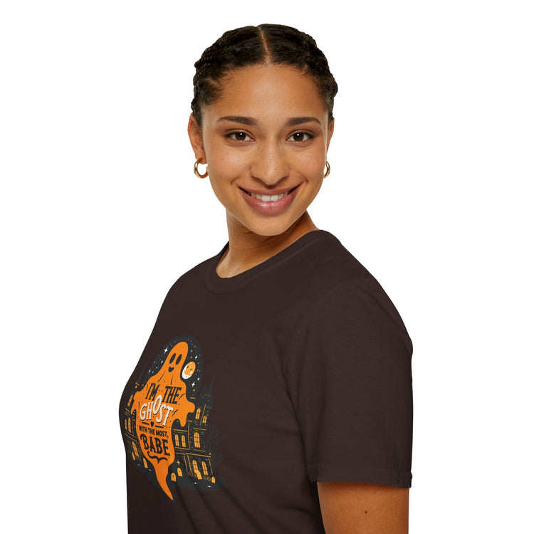 Halloween Ghost T-Shirt, Unisex Softstyle Tee for Halloween, Cute Halloween Shirt, Fall Festive Wear, Funny Ghost Design Printify