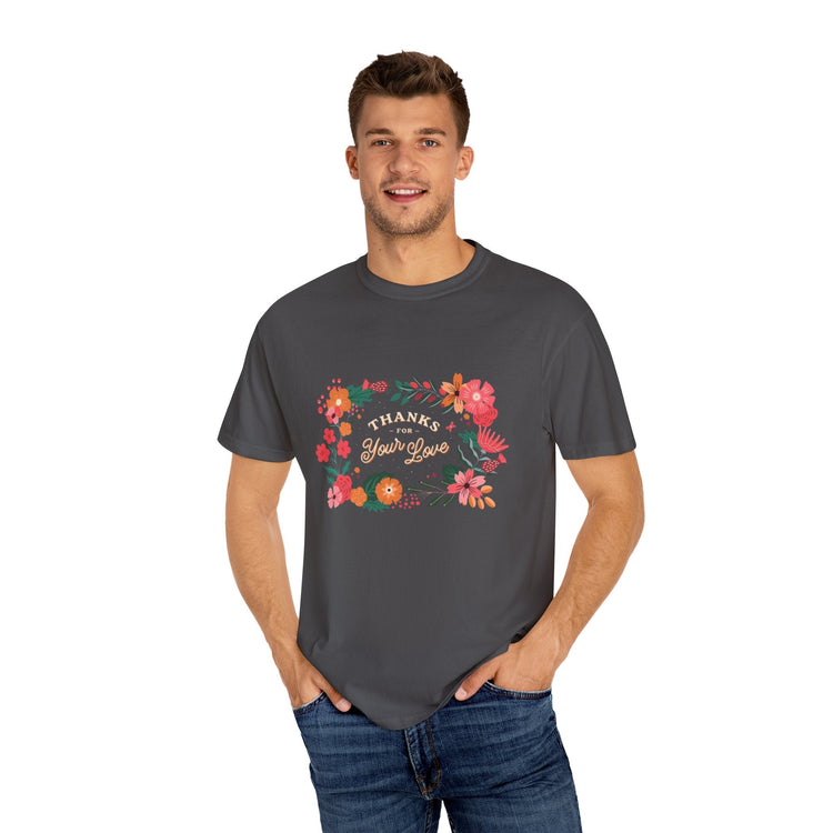 Floral Thank You T-Shirt, Comfortable Gift Tee, Unisex Floral Tee, Casual Style Shirt, Appreciation Day Gift, Everyday Wear Printify