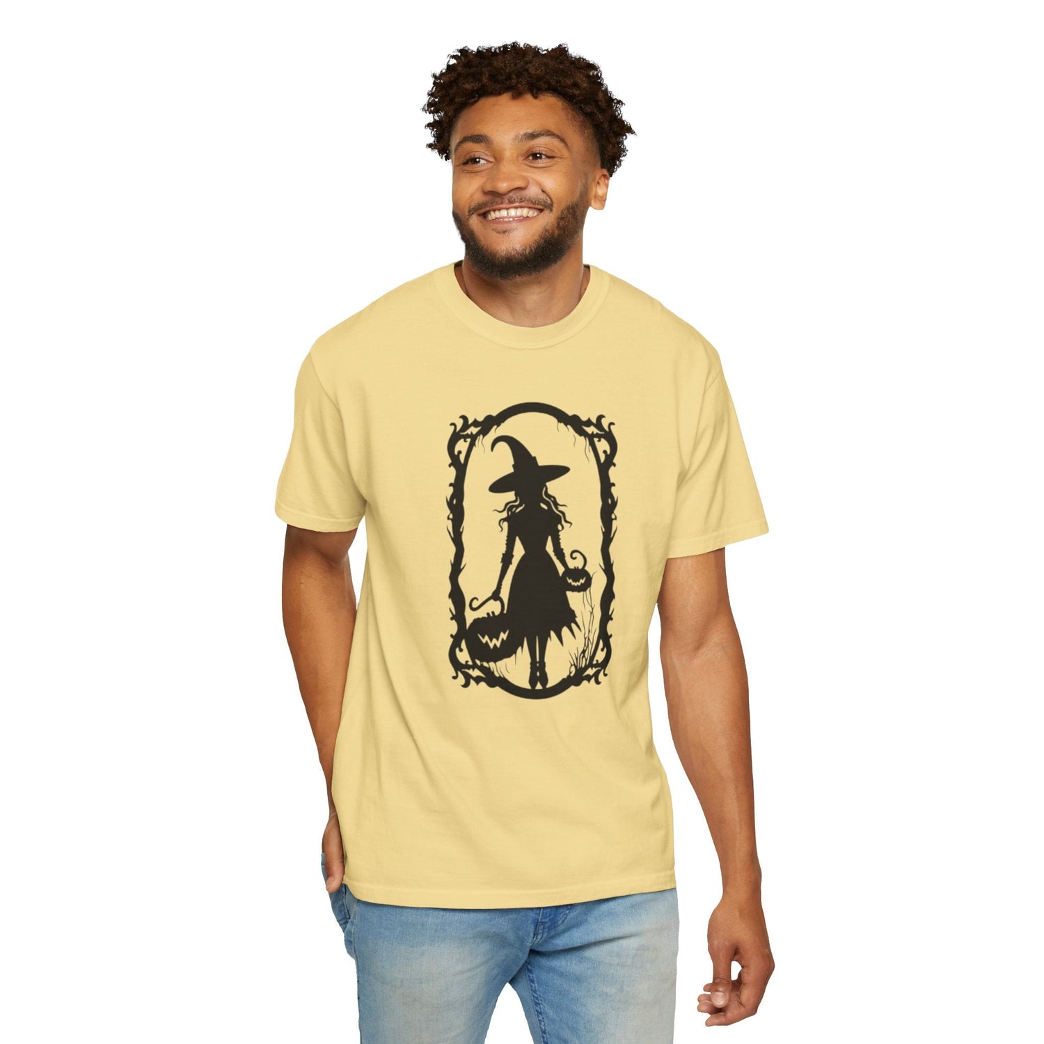 Witchy Garment-Dyed T-Shirt | Halloween Fashion Unisex Tee | Spooky Fall Apparel | Witch Costume Essential Printify