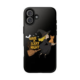 Halloween Phone Case, Tough Phone Cover, Scary Night Case, Witch and Cat Design, Perfect for Fall Printify