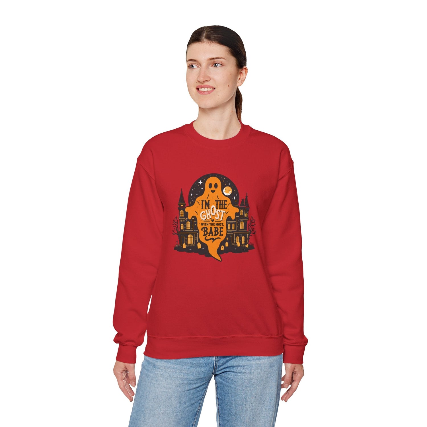 Unisex Halloween Ghost Sweatshirt - Spooky Vibes, Cozy Apparel, Perfect for Fall, Ghost Lover Gift, Halloween Celebration Printify
