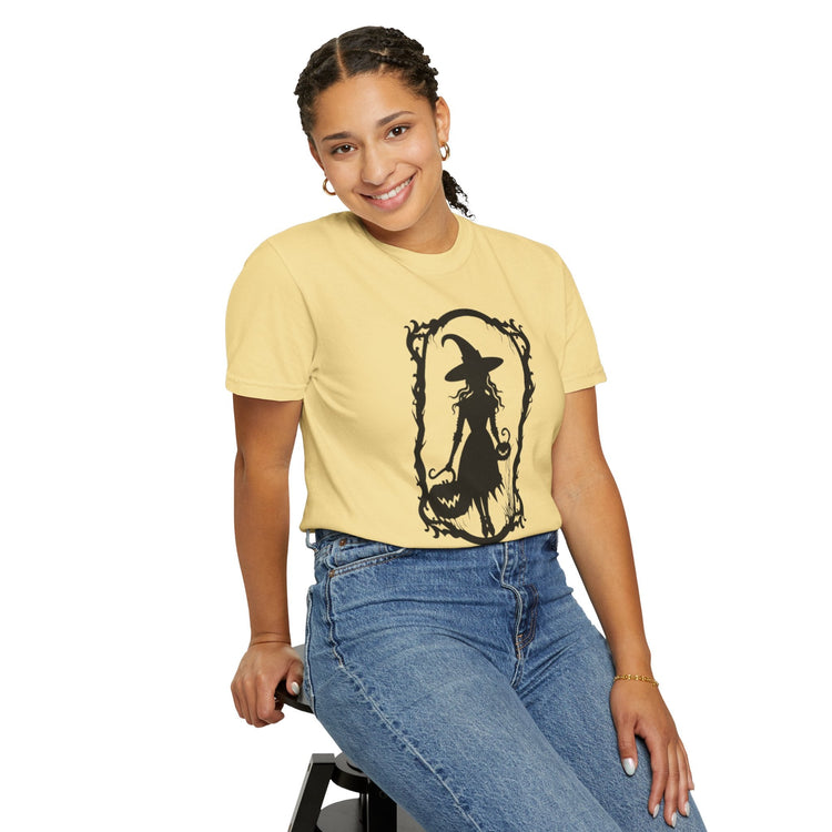 Witchy Garment-Dyed T-Shirt | Halloween Fashion Unisex Tee | Spooky Fall Apparel | Witch Costume Essential Printify
