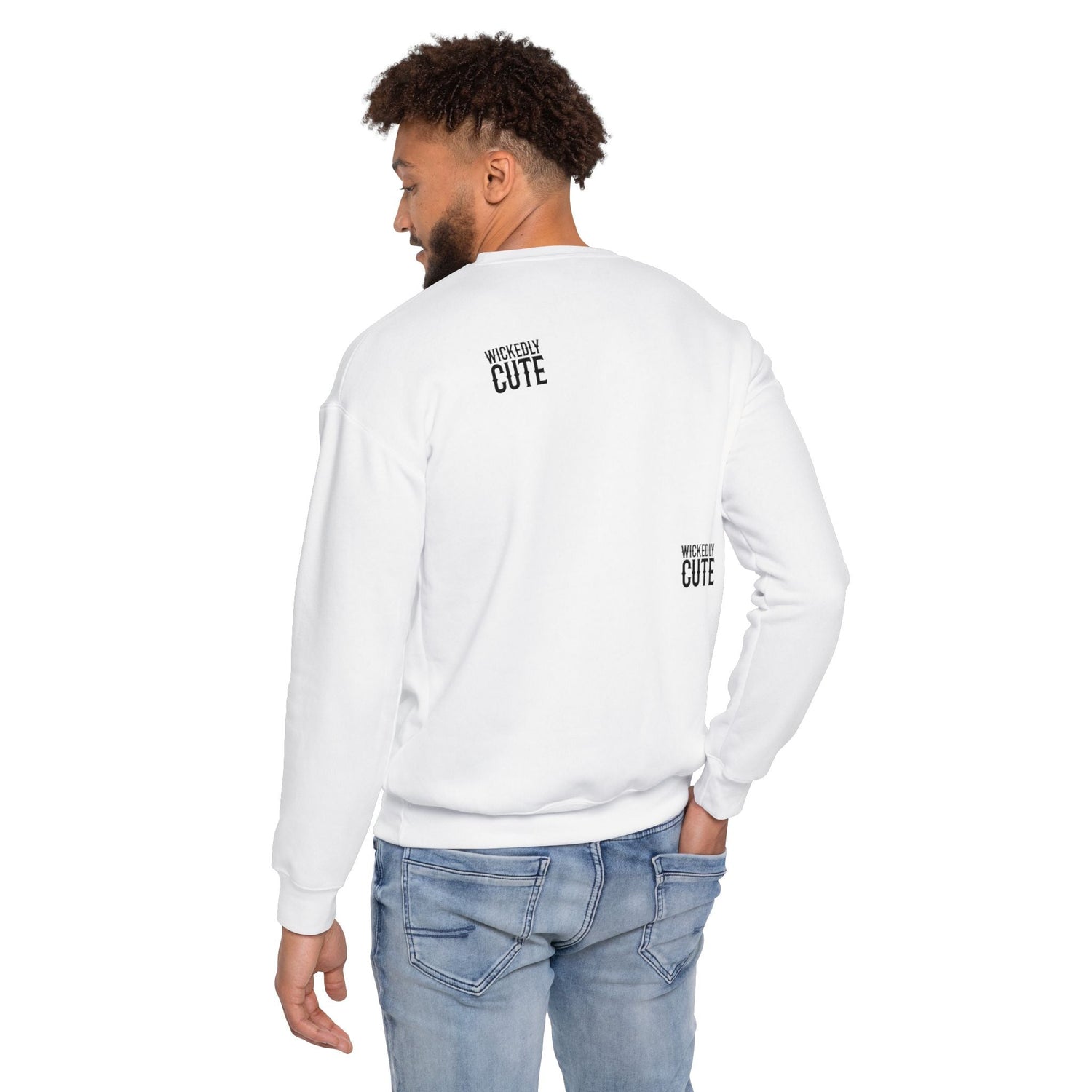 Wickedly Cute Unisex Drop Shoulder Sweatshirt, Cozy Graphic Sweatshirt, Casual Wear, Gift for Her, Trendy Apparel, Everyday Style Printify