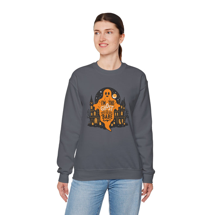 Unisex Halloween Ghost Sweatshirt - Spooky Vibes, Cozy Apparel, Perfect for Fall, Ghost Lover Gift, Halloween Celebration Printify