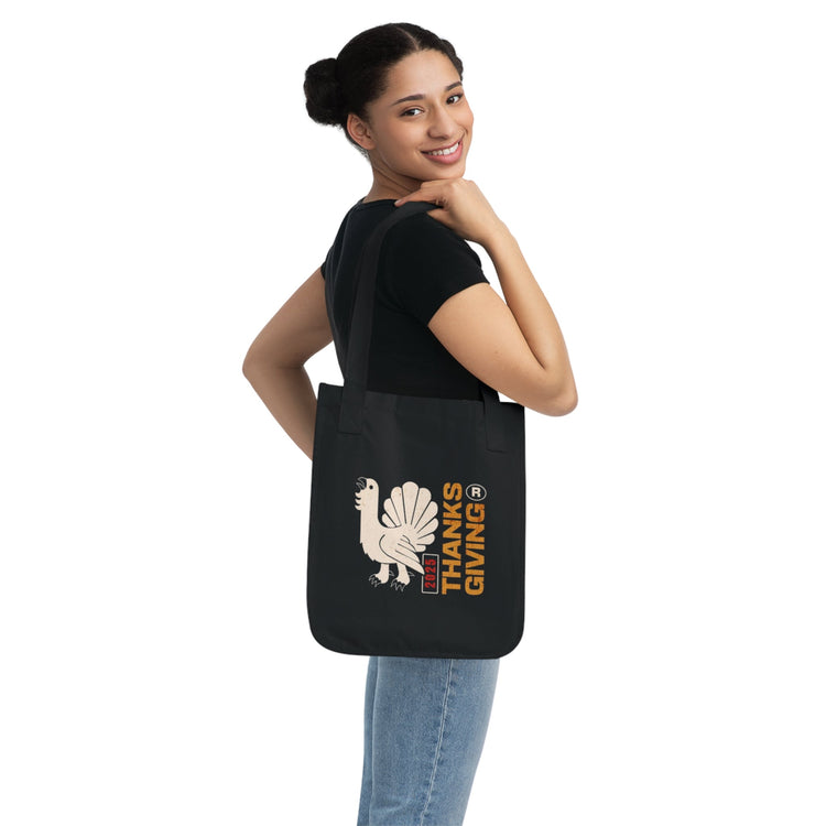 Thanksgiving Organic Canvas Tote Bag, Eco-Friendly Shopping Bag, Reusable Gift Bag, Fall Decor, Seasonal Tote Printify