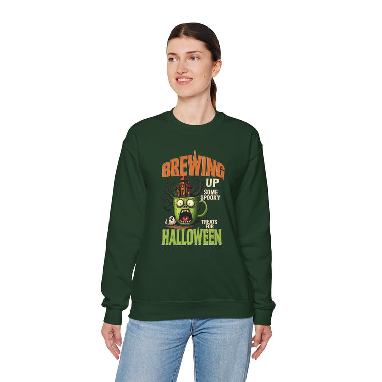 Skull Floral Crewneck Sweatshirt, Unisex Pullover Sweater, Halloween Apparel, Cozy Gift, Trendy Streetwear Printify