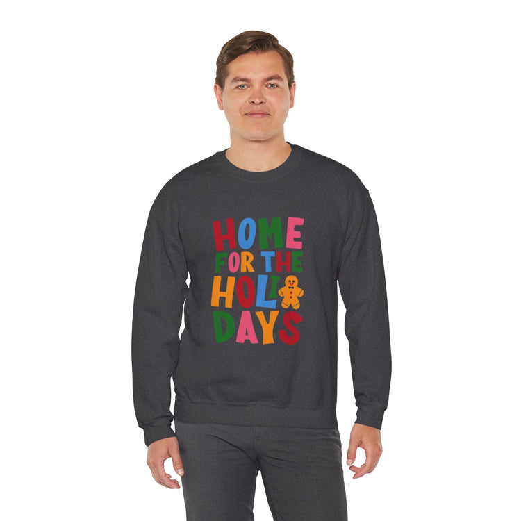 Home for the Holidays Crewneck Sweatshirt, Festive Sweater, Winter Apparel, Christmas Gift, Cozy Holiday Wear Printify
