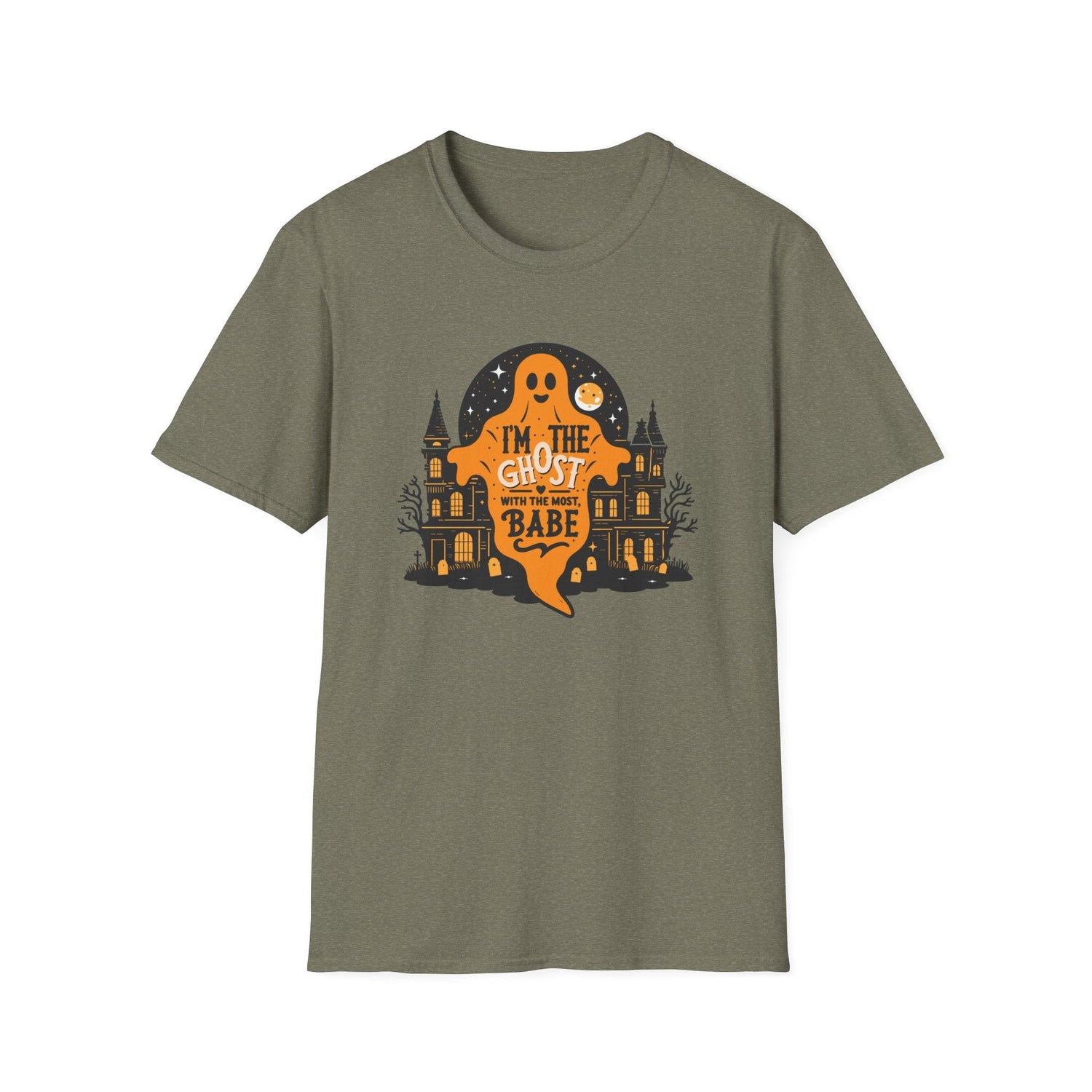 Halloween Ghost T-Shirt, Unisex Softstyle Tee for Halloween, Cute Halloween Shirt, Fall Festive Wear, Funny Ghost Design Printify