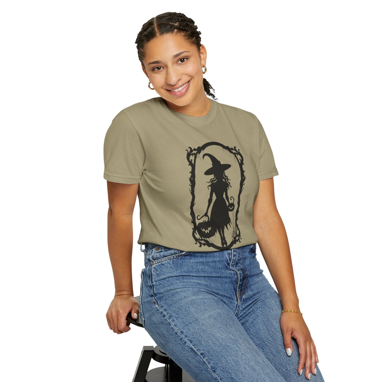 Witchy Garment-Dyed T-Shirt | Halloween Fashion Unisex Tee | Spooky Fall Apparel | Witch Costume Essential Printify