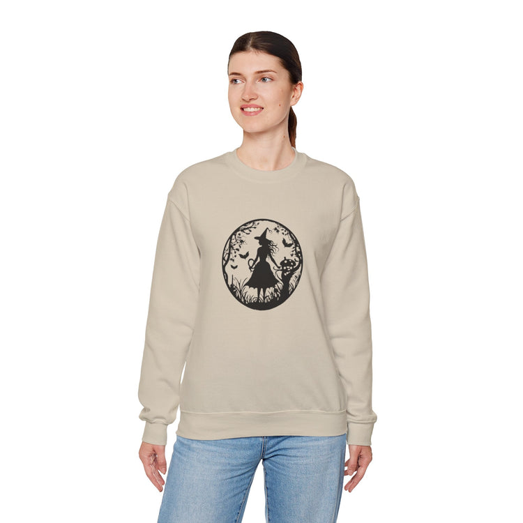 Mystical Forest Crewneck Sweatshirt, Cozy Fall Layering, Gift for Nature Lovers, Halloween Apparel, Unisex Sweatshirt Printify