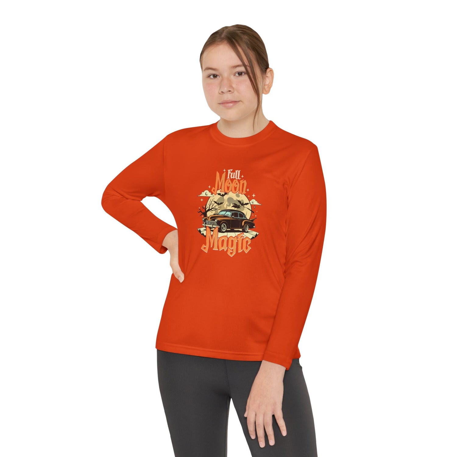 Youth Long Sleeve Competitor Tee - Vibrant Graphic Tee for Kids, Perfect for Casual Outings, Halloween, Parties, Everyday Wear, Unique [...] Printify