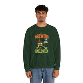 Skull Floral Crewneck Sweatshirt, Unisex Pullover Sweater, Halloween Apparel, Cozy Gift, Trendy Streetwear Printify
