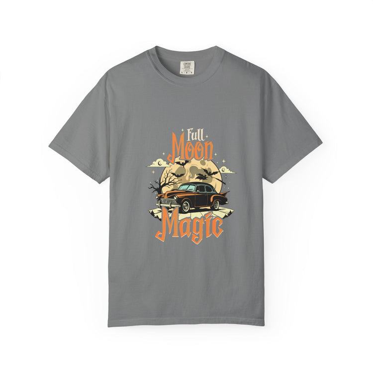 Moon Magic Unisex Garment-Dyed T-shirt, Vintage Car Tee, Astrology Gift, Casual Wear, Moon Lover Apparel, Unisex Soft T-shirt Printify