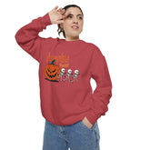 Pumpkin Skeleton Sweatshirt, Cozy Fall Apparel, Halloween Gift, Unisex Sweatshirt, Autumn Fashion Printify
